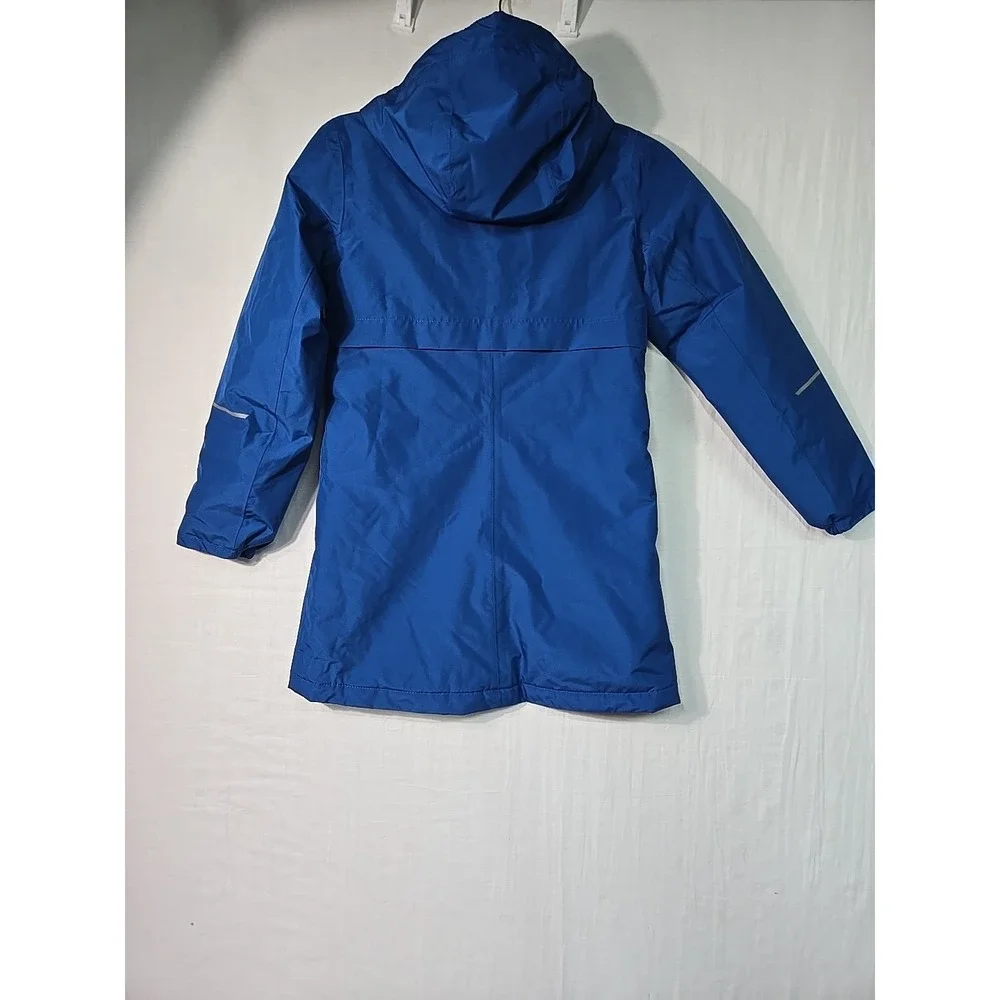 NWT Helly Hansen Girl's Size 140 / 10 Lisburn‎ Rain Coat Jacket Deep Fjord BLUE